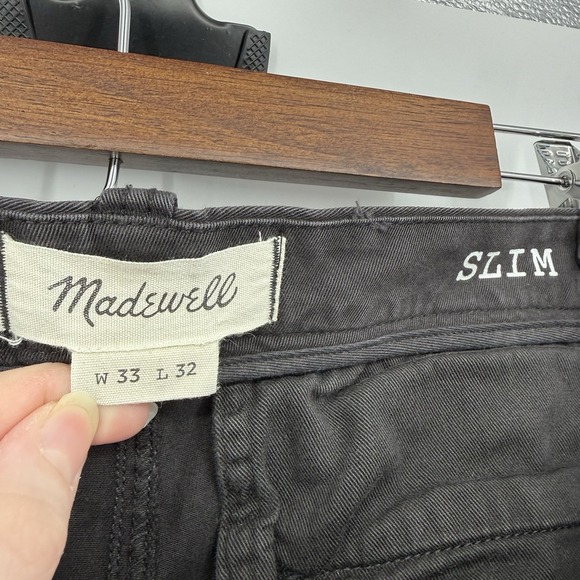 Madewell Mens Straight Leg Penn Slim Black Chino Pants Size 33x32 Business - Picture 3 of 6